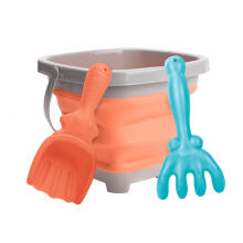 WOOPIE Foldable Bucket Set with Rake and Shovel Orange