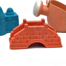 WOOPIE GREEN Sand Set in a Bucket Castles 8 pcs. BIODEGRADABLE ORGANIC MATERIAL