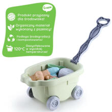 WOOPIE GREEN Sand Set with Cart 13 pcs. BIODEGRADABLE ORGANIC MATERIAL