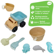 WOOPIE GREEN Sand Set Bucket Dump Truck 8 pcs. BIODEGRADABLE ORGANIC MATERIAL