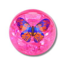 Elastic Rubber Bouncing Ball Confetti Butterfly Glow Mix 9 cm
