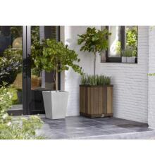 Flower pot Deco Square Tall Planter Walnut