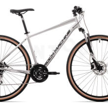 Kalnu velosipēds Rock Machine Crossride 300 Gloss Silver/Black/Grey (Rata izmērs: 29 Rāmja izmērs: M)
