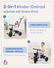 Kriddo Tricycle 2 in 1 Art.277007 Bērnu trīsritenis