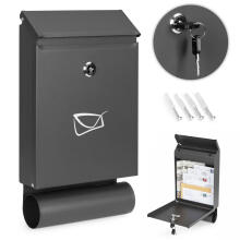 Wall-mounted mailbox with newspaper holder postal galvanized steel anthracite ModernHome
