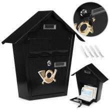 Wall-mounted mailbox galvanized steel black ModernHome