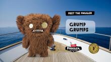 Fuggler Gold Fuggs 22 cm Plush Toy (Grumpy Grumps - Eyes) by ZURU - Funny Ugly Monster Cuddly Toy with Human-like Teeth, Crazy Collectible for Kids, Teens