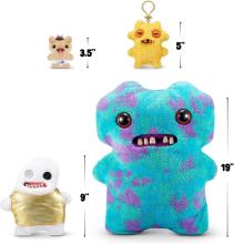 Fuggler Gold Fuggs 22 cm Plush Toy (Splodge - Tank top) by ZURU - Funny Ugly Monster Cuddly Toy with Human-like Teeth, Crazy Collectible for Kids, Teens
