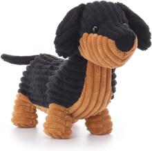 Apricot Lamb - Cuddly Toy Fulan Dachshund 39 cm - Soft Dog Plush Toy Gift for Children (black)