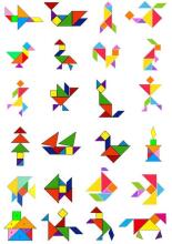 Wooden Toys Puzzle Art.277455 Tangram Jigsaw Koka puzle