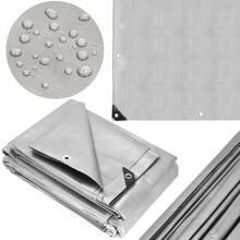 Garden tarpaulin 5x4 m 130 g/m2 reinforced protective sheet for car, gray
