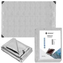 Garden tarpaulin 6x4 m 130g/m2 reinforced protective sheet for car, gray