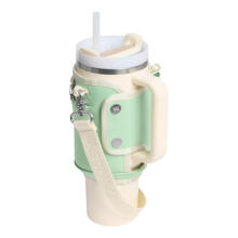 Carrying case for The All-Day Quencher Carry-All 1.18L thermos mug with straw in pistachio color