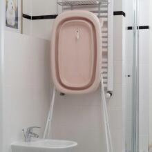 TEGA FB-004-129 Foldable Bathtub with Drain, Light Blue