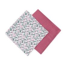 PETITE&MARS 417364 Set of Bamboo Muslin Swaddles 2 pcs. Misty Pink Meadow 120x120