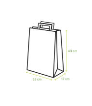 Basic L White Paper Bag Art.P21761 size 32 x 16 x 44 cm