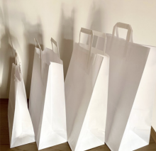 Basic S White Paper Bag Art.P50902 size 19 x 8 x 25 cm