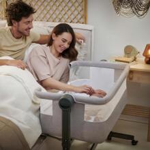 KINDERKRAFT Co-Sleeping Crib Nestee Up Light Grey
