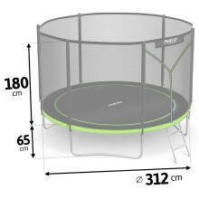 10ft/312cm Garden Trampoline with External Net and Ladder Neo-Sport
