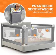 Bed Rail Art.278758 Grey Bed safety rail, 200 cm, protective barrier for children
