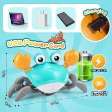 Crab Baby Toy Art.278759  Interactive crab crawler with sound green