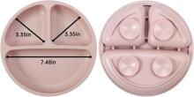 PandaEar Silicone Baby Crockery Set Art.278869 Pink