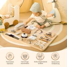 Kidsworld Montessori Art.279036 Развивающая доска Монтессори 21-в-1: деревянная игрушка и обучающий набор