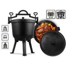 Cast Iron Pot 11l Hunting Pot for Roasting over Fire Grill BD-482 348210