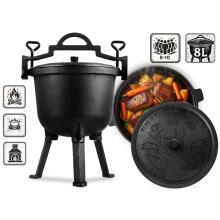 Cast Iron Pot 8L Hunter's Pot for Roasting over Fire Grill BD-482 348200
