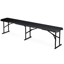 Garden catering set folding table + 2 benches 180 cm Plonos black