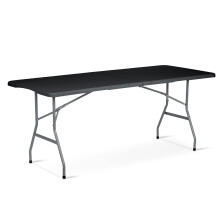 Garden catering set folding table + 2 benches 180 cm Plonos black