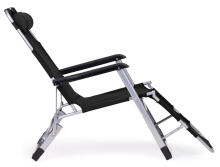 Garden beach chair lounger, foldable 2-in-1, black, MultiGarden