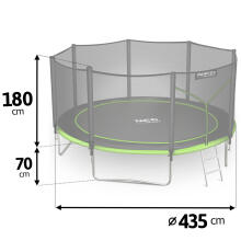 14ft/435cm Garden Trampoline with External Net and Ladder Neo-Sport