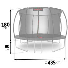 Shaped Garden Trampoline 14ft/435cm with Inner Net Neo-Sport