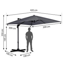 Salokāms dārza saulessargs 8 segmenti 420 cm ar pārvalku Plonos PL-883