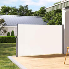 Foldable awning 300x200 cm, side roller blind, garden screen for terrace, beige