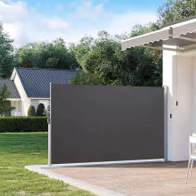 Foldable awning 300x200 cm, side roller blind, garden screen for terrace, anthracite