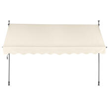 Balcony Sunshade Awning 300x120 cm, Height Adjustable, Waterproof with Hand Crank Beige MultiGarden