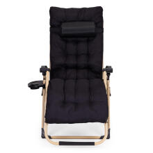 Garden beach lounger with cushion and headrest adjustable black gold frame MultiGarden