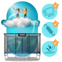 Rectangular Trampoline 14x10ft/427x305cm with External Net and Ladder Neo-Sport