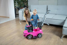 Ride-on car with handle - 614R - rubber wheels - PINK