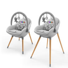 Kinderkraft Fini Up  2-in-1 Art.281215 Grey Augstais Krēsls