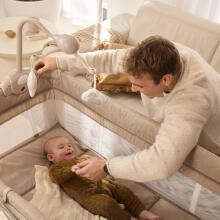 KINDERKRAFT Travel Crib LEODY UP beige with accessories