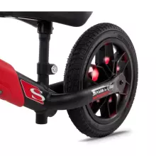 Aga Design Qplay Spark Led Art.28124 Red Children's runner bike with a metal frame and inflatable wheels