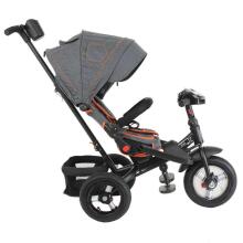 Bebe Basic Schumacher Kid  Air Trike Art.281266 Black Children's tricycle with handlebars, roof and inflatable wheels