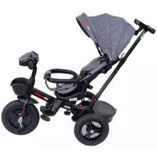 Bebe Basic Schumacher Kid  Air Trike Art.281266 Black Children's tricycle with handlebars, roof and inflatable wheels