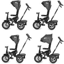 Bebe Basic Schumacher Kid  Air Trike Art.281266 Black Children's tricycle with handlebars, roof and inflatable wheels