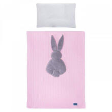 Bedding set - 5 parts - 120/90/180 - KRÓLICZEK SWETER - PINK