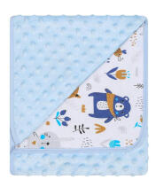 Blanket - 625 - MINKY/COTTON- size 80x90- BLUE