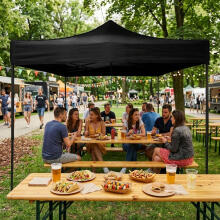 Garden event pavilion automatic pop-up tent, 3x3 m, black, MultiGarden